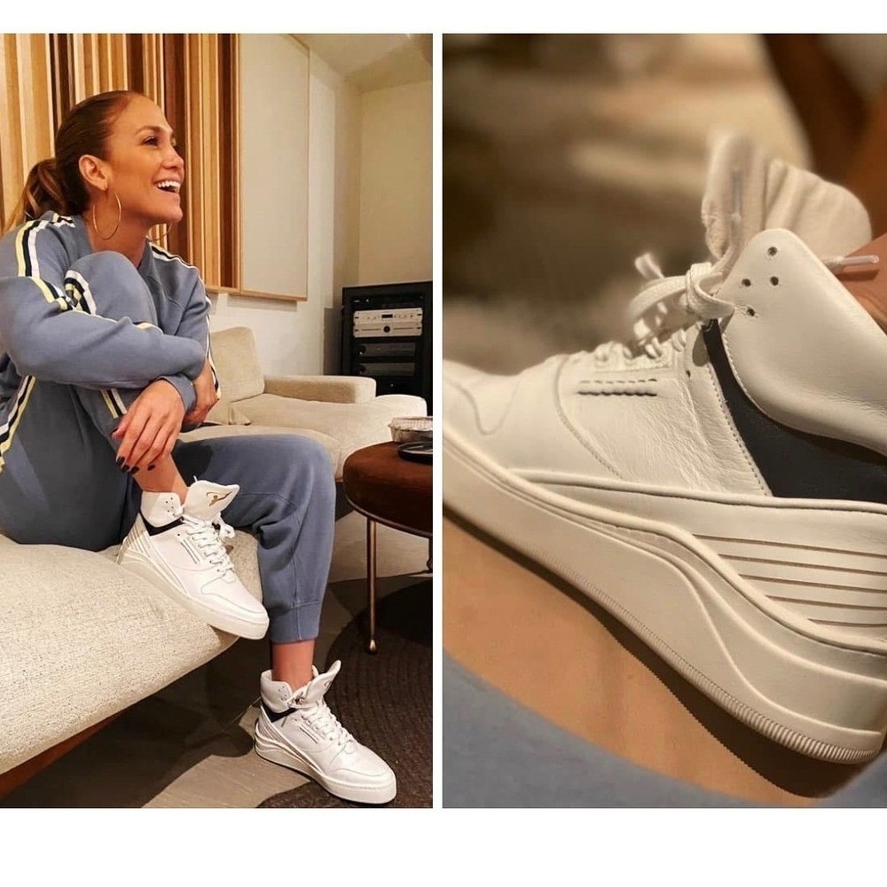 Alma Mater 969 Arod High Top Leather Lace Up Sneakers size 38 ASO Jennifer Lopez